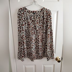 Talbots Blouse Lepoard Cheeta XL